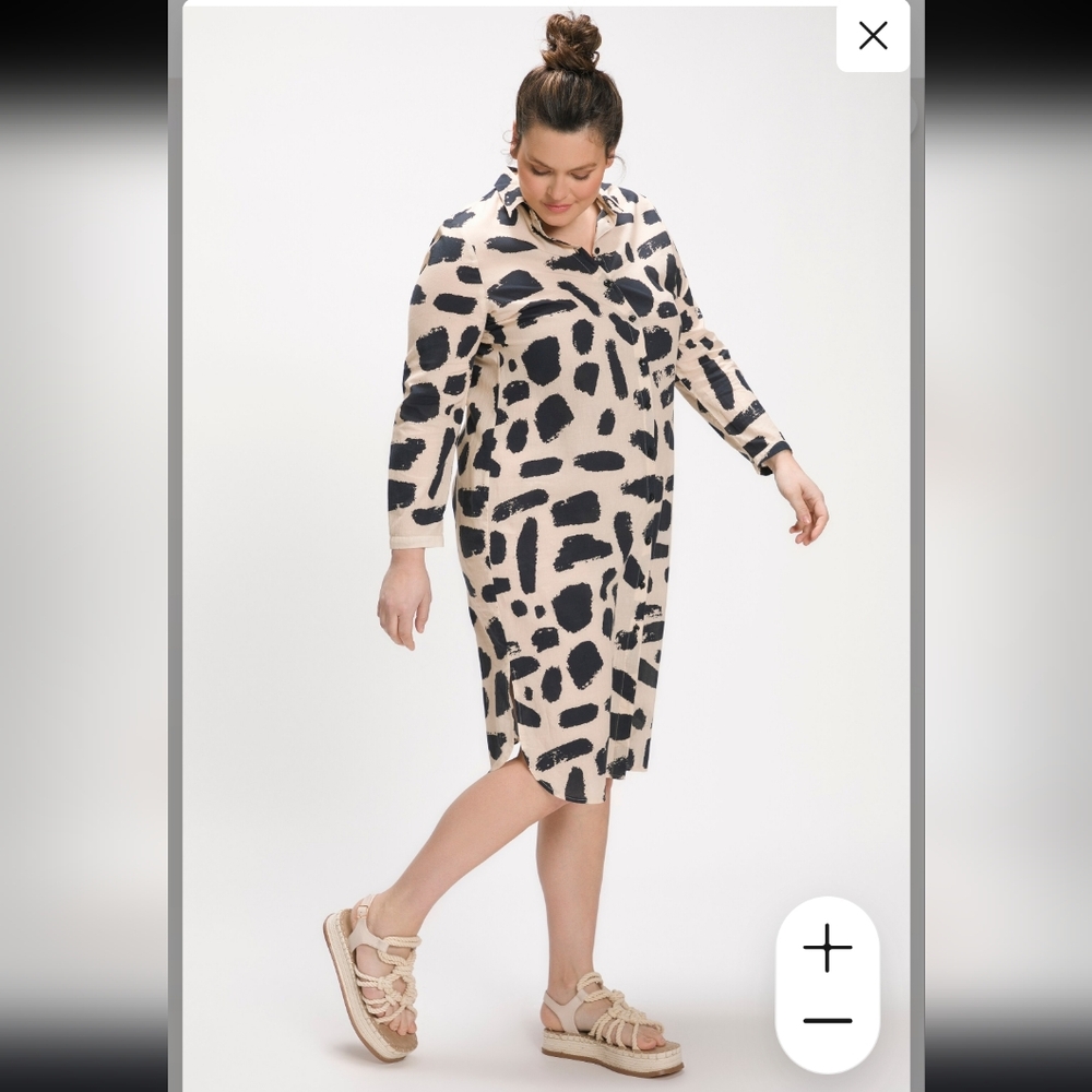 ✨️HOST PICK✨️ 100% Cotton Abstract Print Button Down Dress by Ulla Popken - Picture 15 of 15